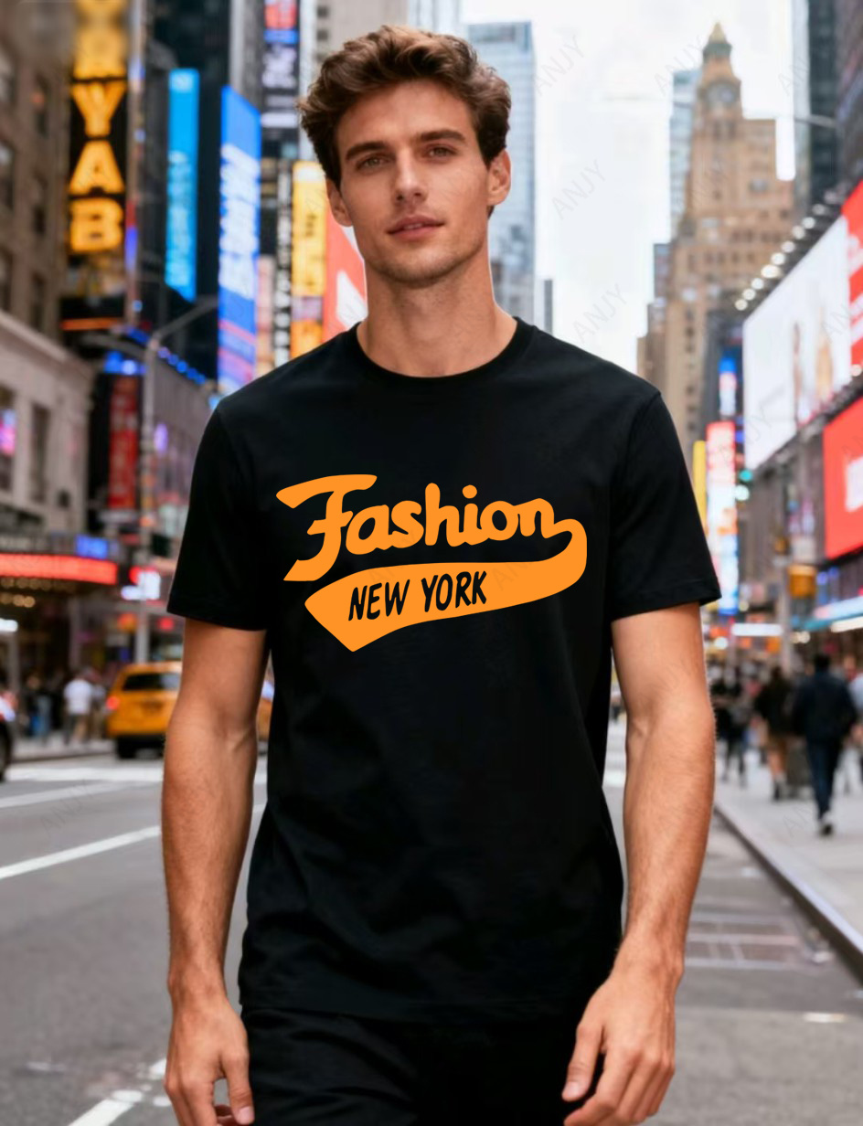 Street Style New York Fashion - Kaus bermotif huruf gaya jalanan New