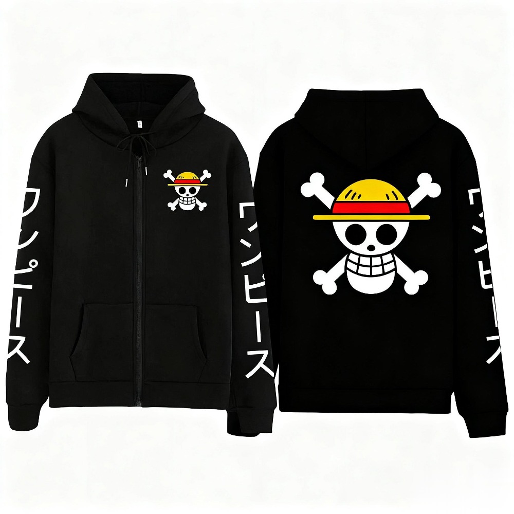 Street Fashion Jacket Men - Sweater Hoodie Anime Luffy Ukuran Besar