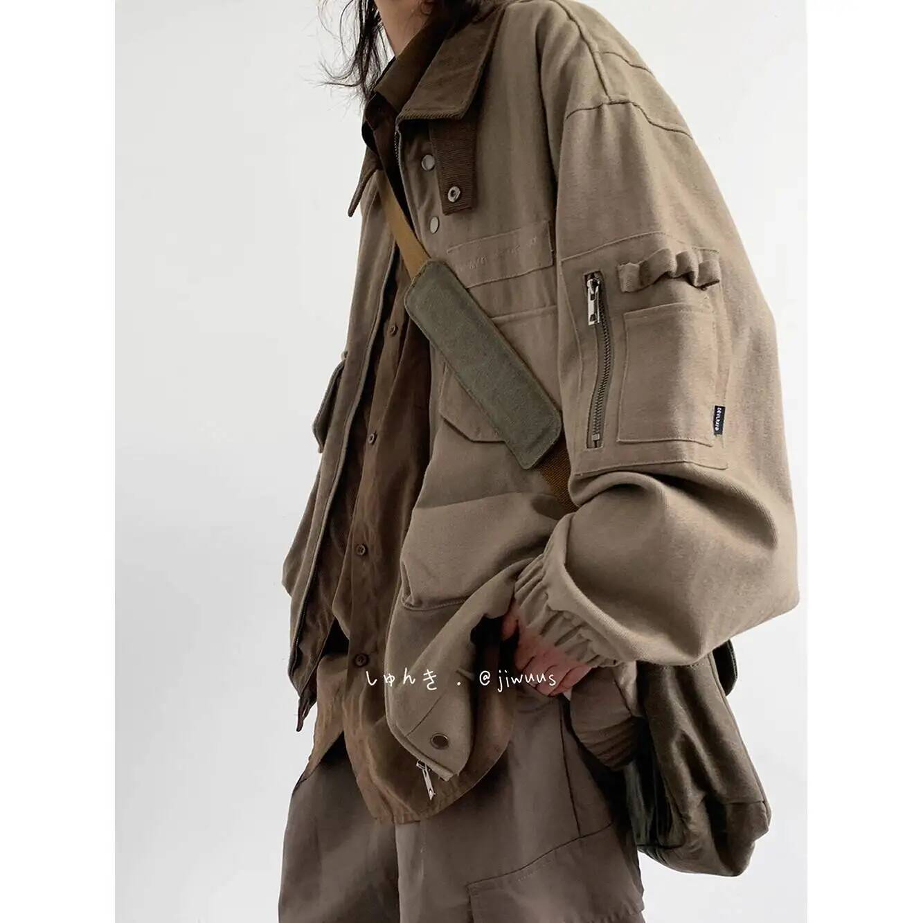 Street Fashion Jacket Men - Jaket Pria Jaket Kargo Longgar Musim