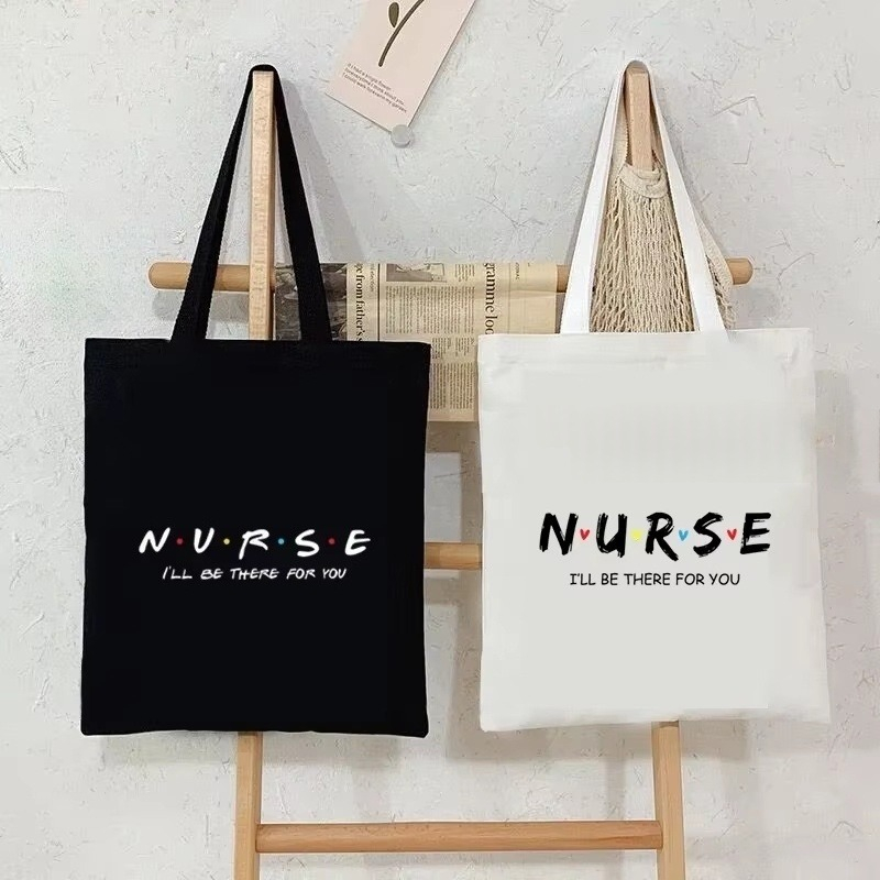 Tote Bag Canvas Print - Tas Kanvas Perawat Wanita, Tas Belanja