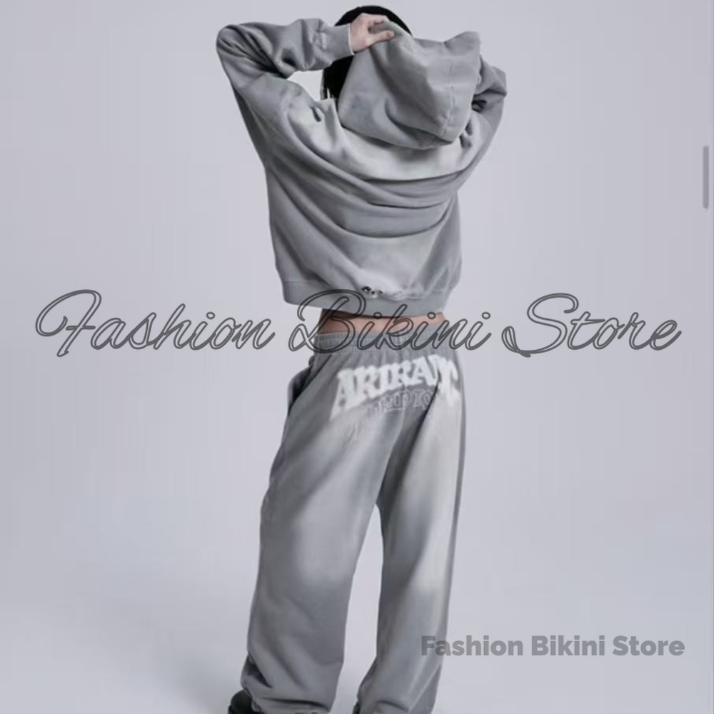 Street Fashion Jacket Men - Hoodie Retro Abu-abu Baru dengan Bordir