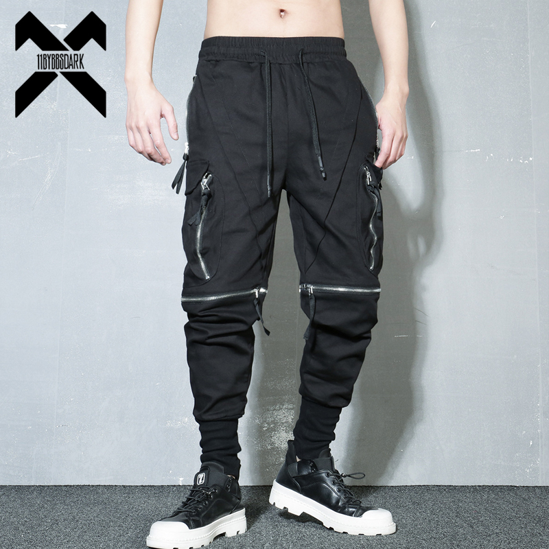 Techwear Pants Tactical - Celana kargo hitam dapat dilepas pria,