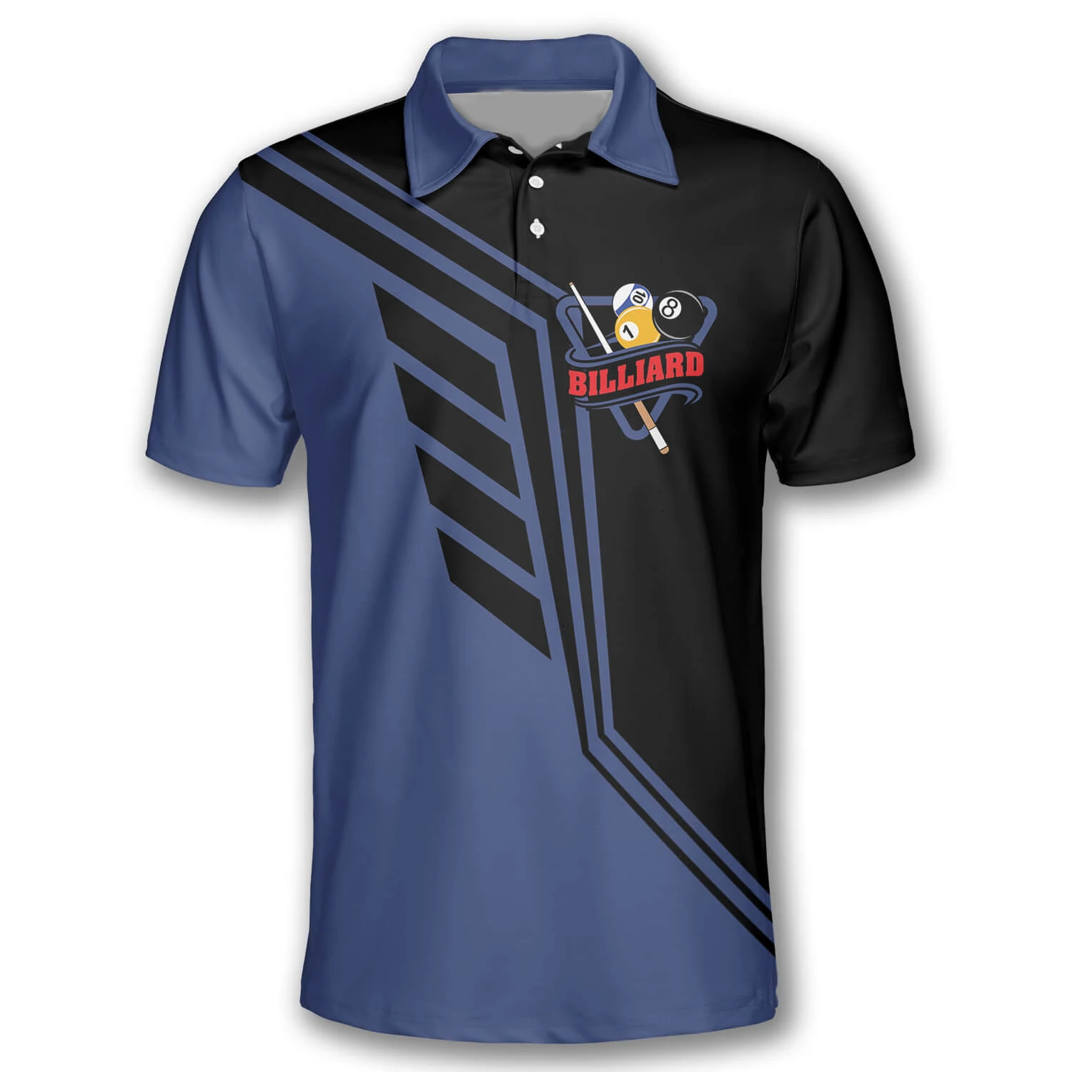 Street Fashion Harajuku - Kaus Polo Biliar Motif 3D Atasan