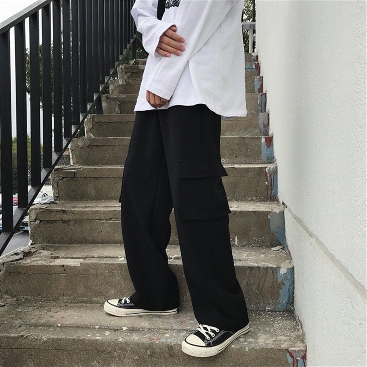 Celana Kargo Hip Hop Pria Hita - Techwear Pants Tactical ulasan dan harga