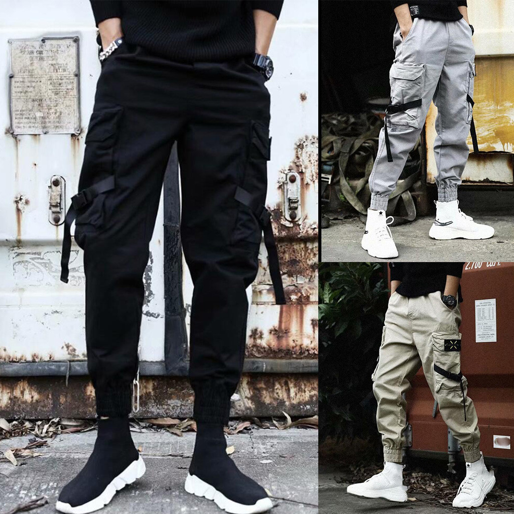 Celana Cargo Longgar Pria Stre - Techwear Pants Tactical ulasan dan harga