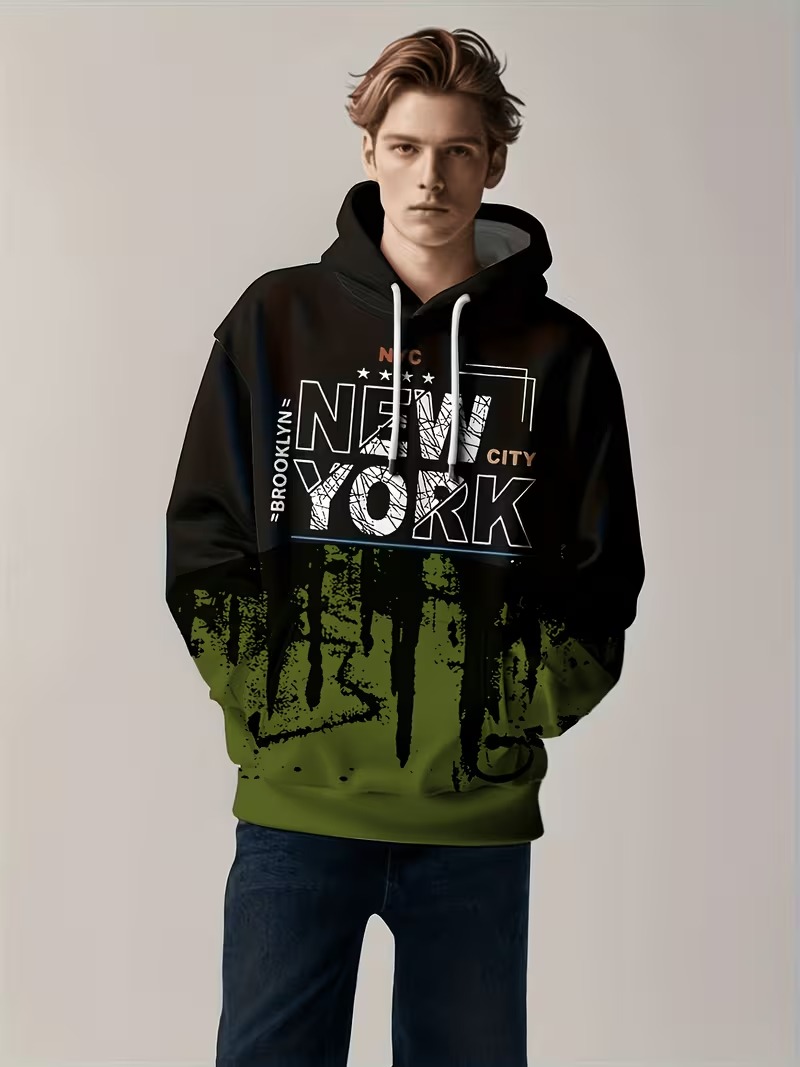 Hoodie Pria New York Motif Hur - Street Style New York Fashion ulasan dan harga