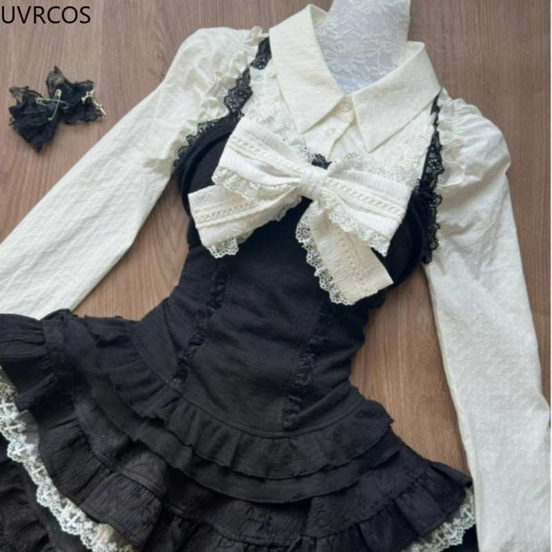Y2k Set 3 potong gaya Lolita e - Street Fashion Harajuku ulasan dan harga