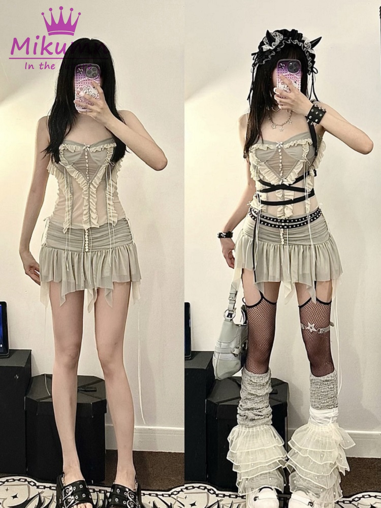 Y2k Set pakaian dua potong, Se - Street Fashion Harajuku ulasan dan harga