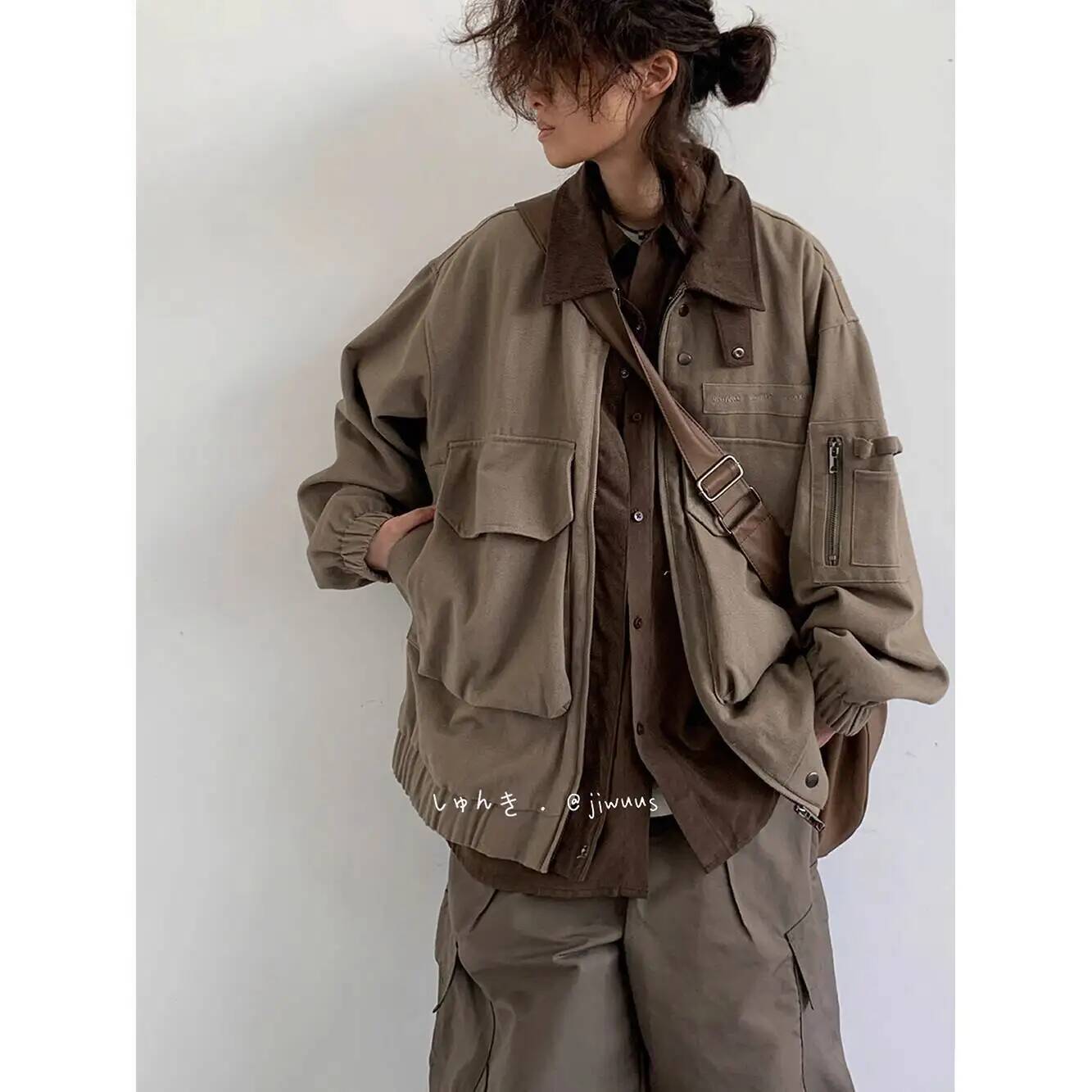 Jaket Pria Jaket Kargo Longgar - Street Fashion Jacket Men ulasan dan harga