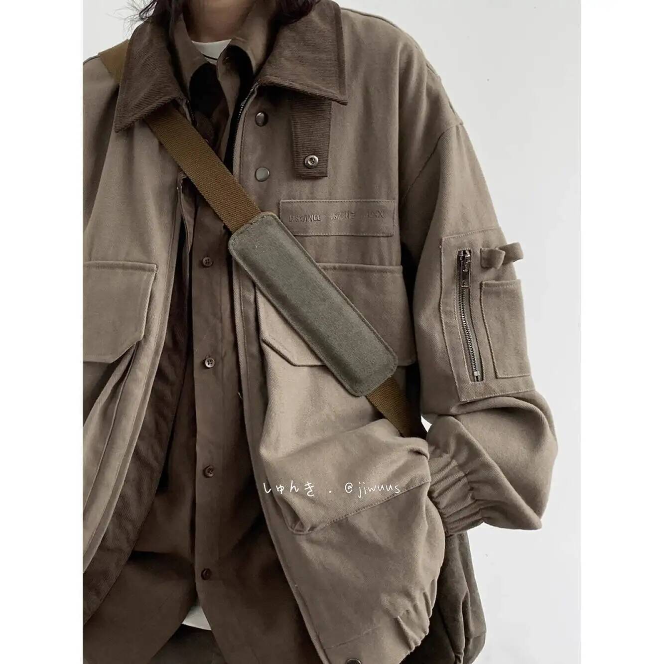 Jaket Pria Jaket Kargo Longgar - Street Fashion Jacket Men ulasan dan harga