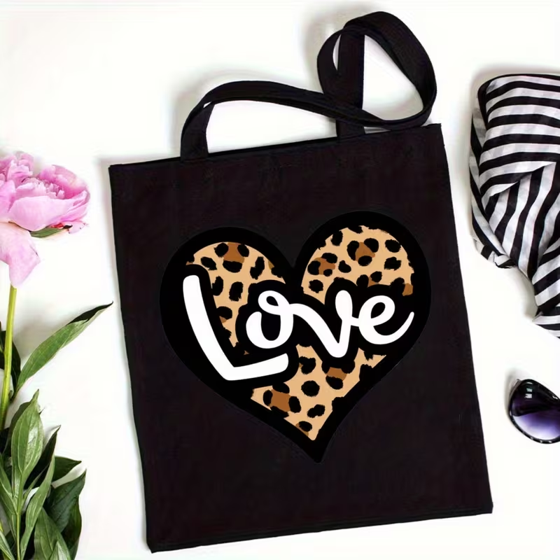 Tas Tote Kanvas Motif Hati Leo - Tote Bag Canvas Print ulasan dan harga