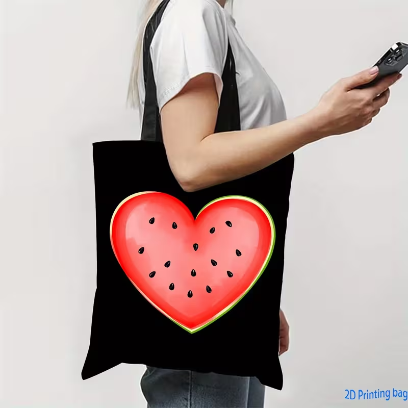 Tas Tote Kanvas Motif Hati Leo - Tote Bag Canvas Print ulasan dan harga