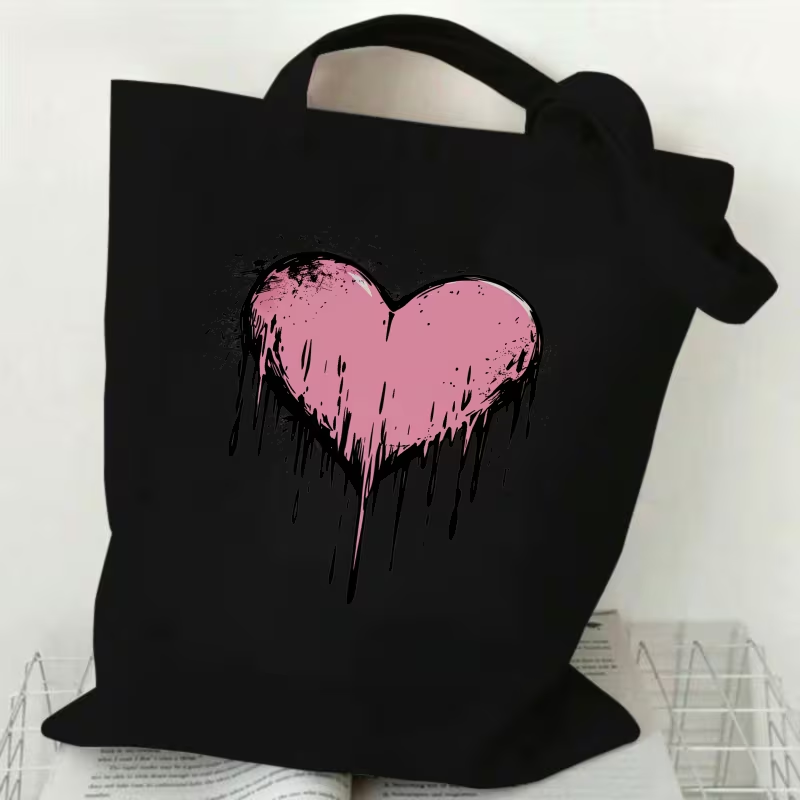 Tas Tote Kanvas Motif Hati Leo - Tote Bag Canvas Print ulasan dan harga