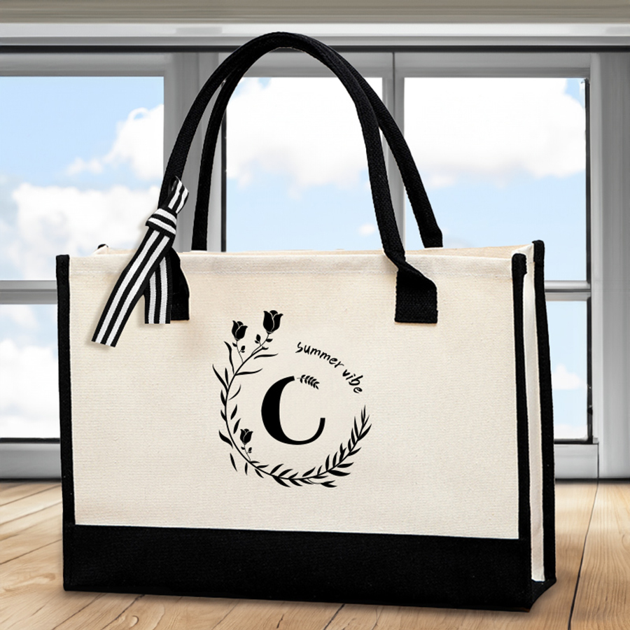 Tas jinjing bermotif huruf kul - Tote Bag Canvas Print ulasan dan harga
