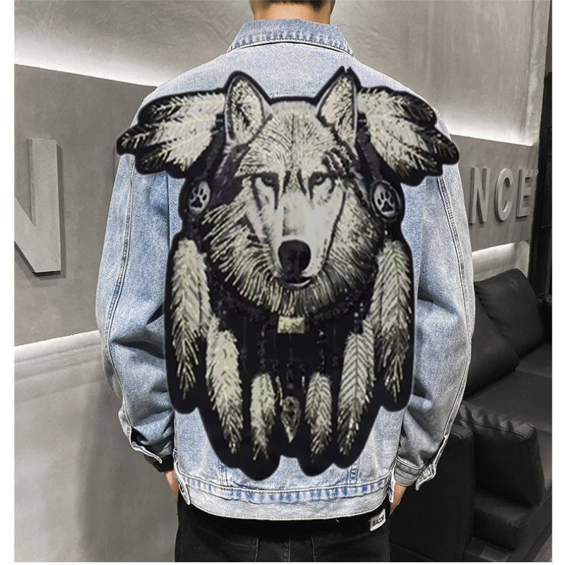 Jaket Jeans Patch Bordir Serig - Street Fashion Jacket Men ulasan dan harga