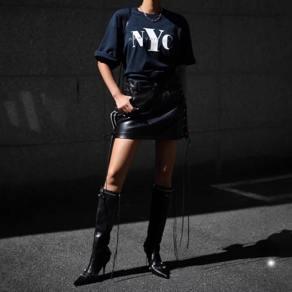 Kaus wanita lengan pendek, Kau - Street Style New York Fashion ulasan dan harga