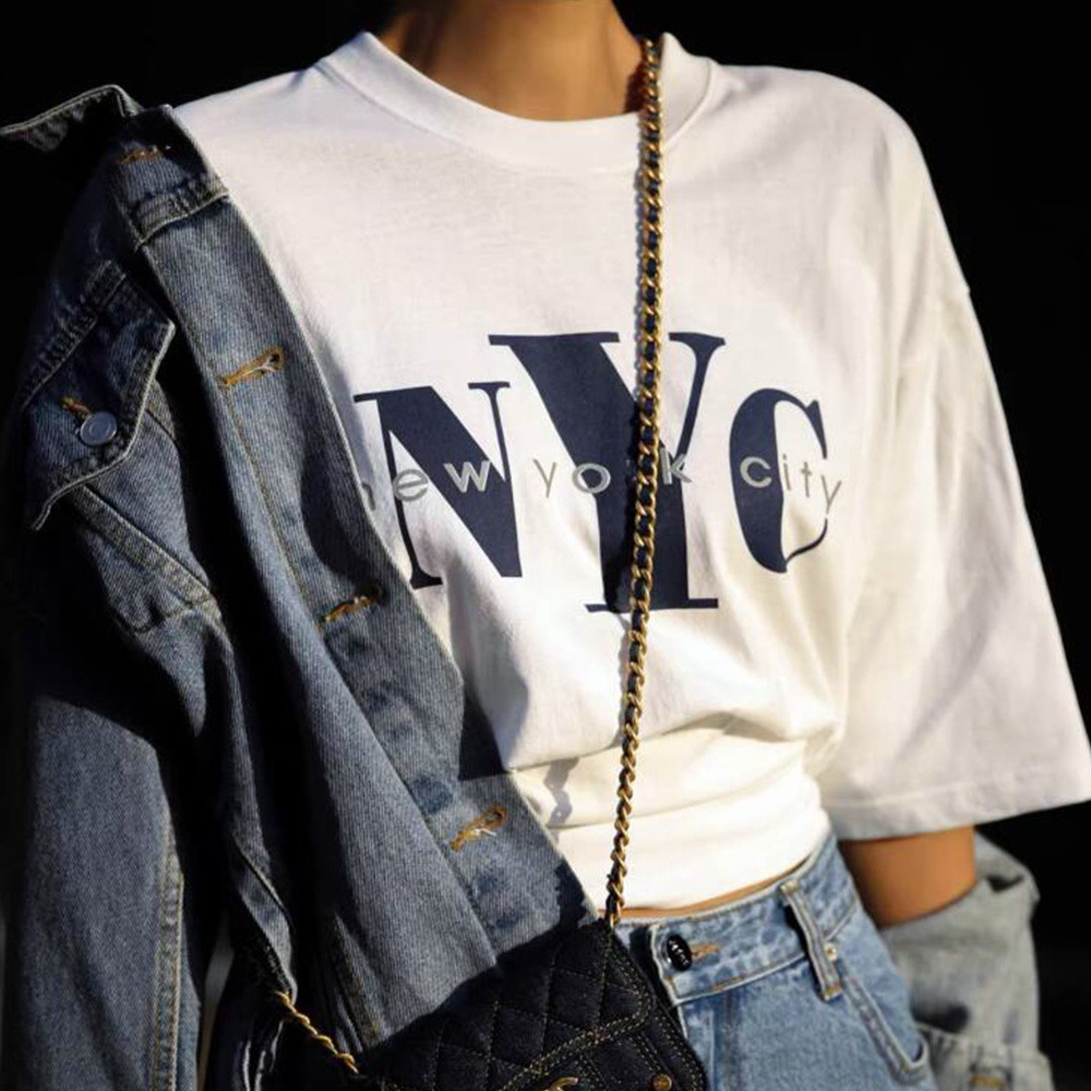 Kaus wanita lengan pendek, Kau - Street Style New York Fashion ulasan dan harga